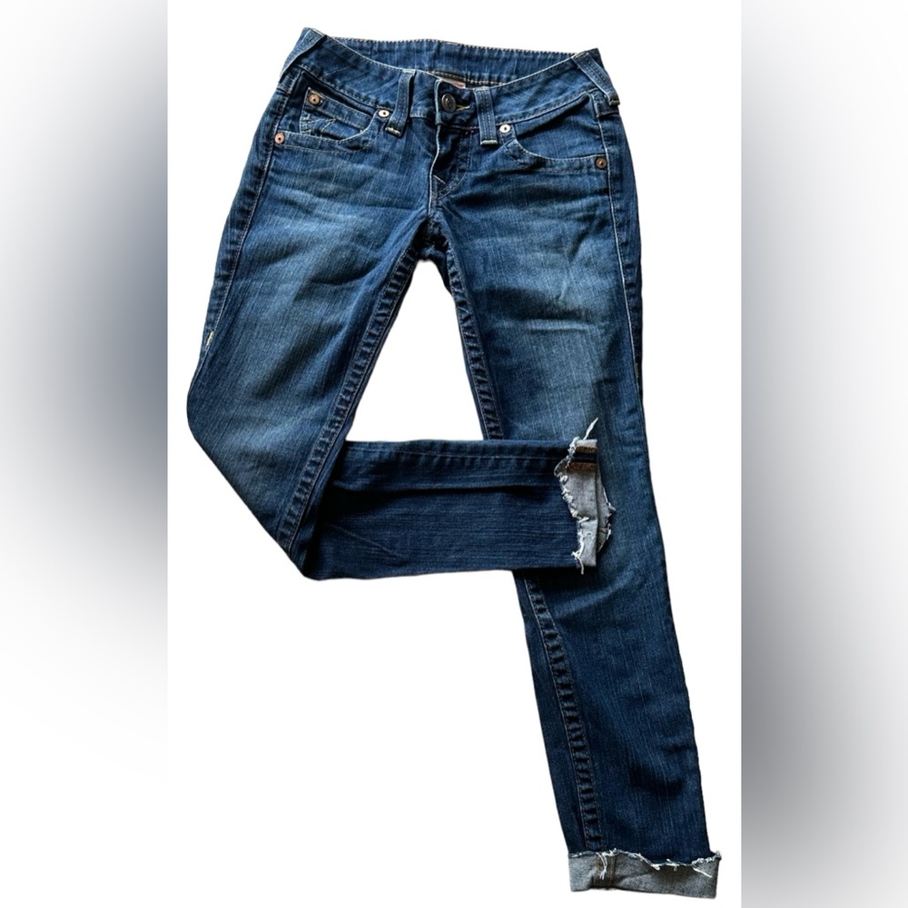 True Religion Jeans Julie Skinny Mid Rise 7.5” Sz 26 EUC